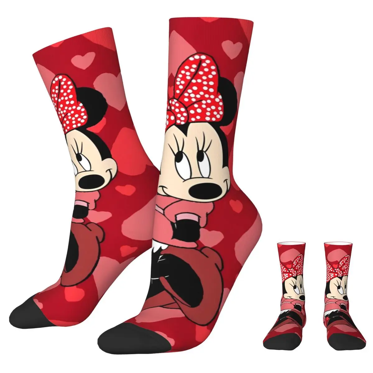 Cute Minnie Mouse Winter Warm Crazy Design Women MenSocks Beauty Cartoon Sweat Absorbing Football Socks