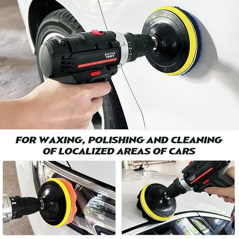 3/4/5 Inch Car Polisher Pads Kit Wool Buffing Waxing Clean Polish Reusable Buffer Drill Wheel Polisher for Auto Remove Scratches