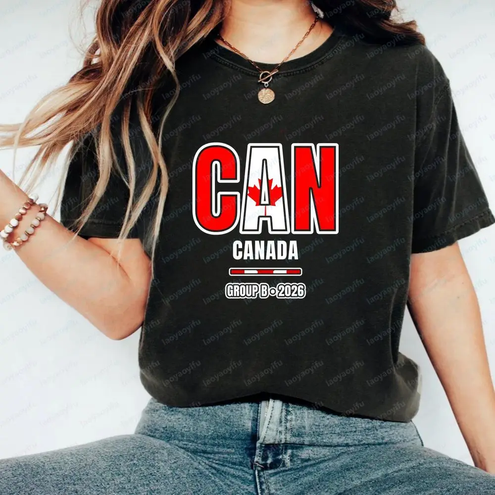 2026 Canadian Football - Summer Leisure Trend Multi-Purpose Short-Sleeved Men's and Women's Universal Round-neck T-Shirt