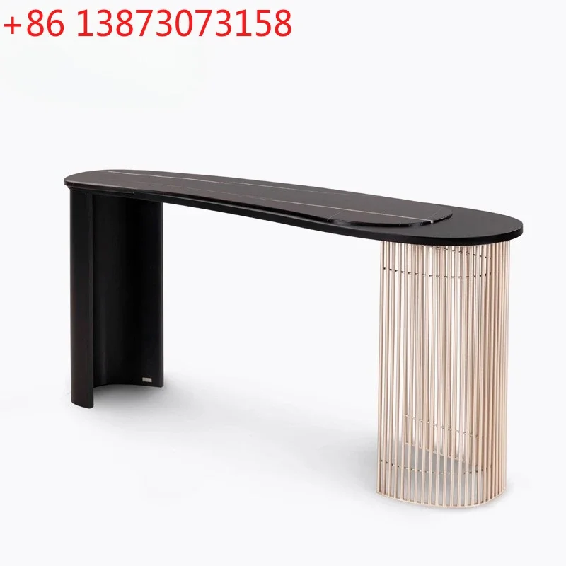 

Modern simple entrance table Hotel lobby Reception desk Light luxury high-end entrance desk