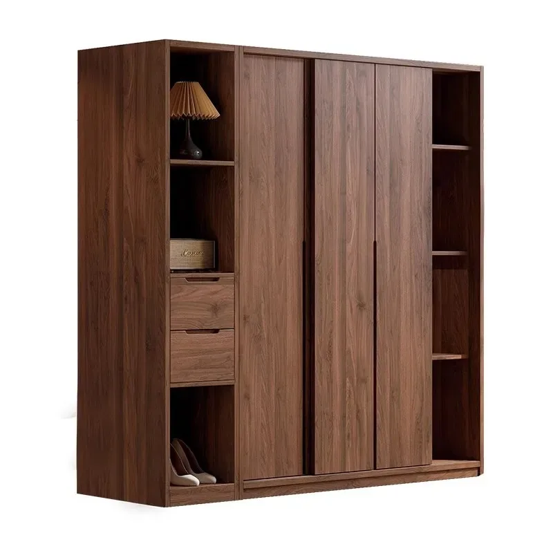 Een Massief Houten Wardrobes Schuifdeuren Slaapkamer Wardrobes Aantal Kleine Moderne Home Furniture Шкафы Для Одежды ZY40YG