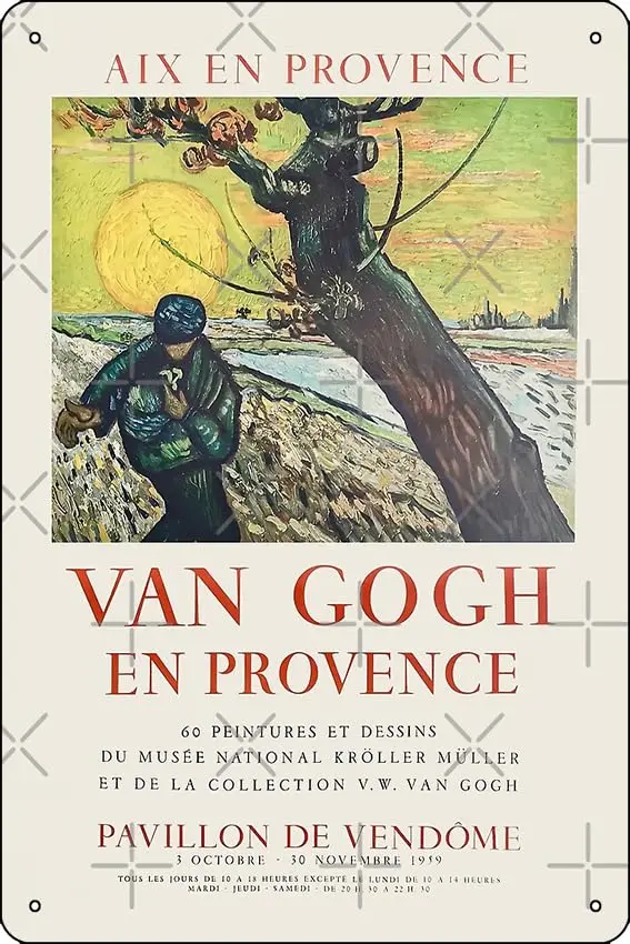 Van Gogh Aix En Provence Poster Funny Metal Tin Sign for Home Kitchen Bar Room Garage Decor