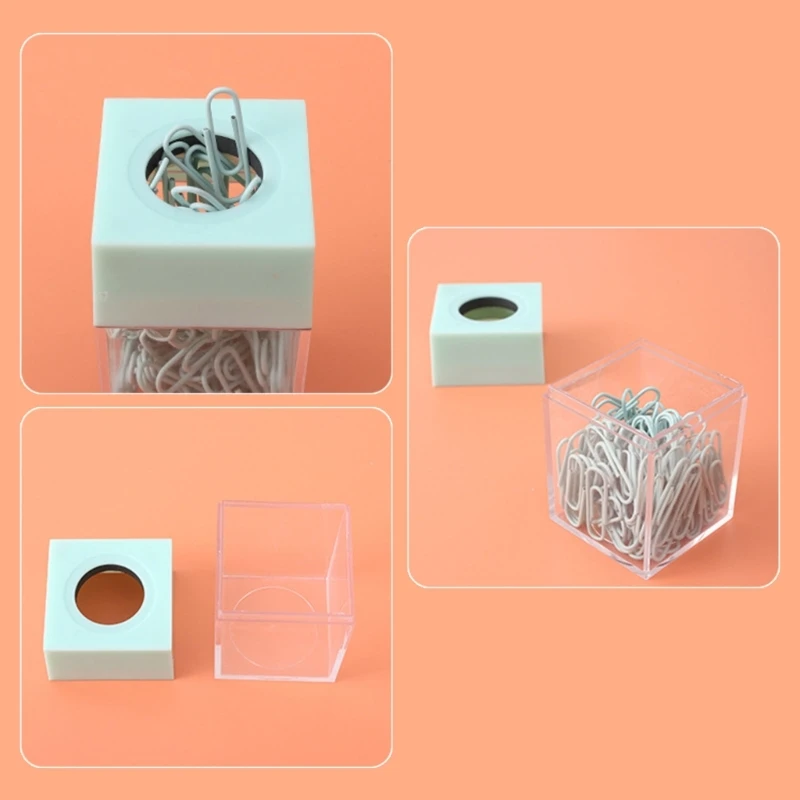 Magnetic Paper Clip Holder with Paper Clips Cute Office Supplies for Desk Organizer Magnetic Paper Clip Dispenser Box K1KF