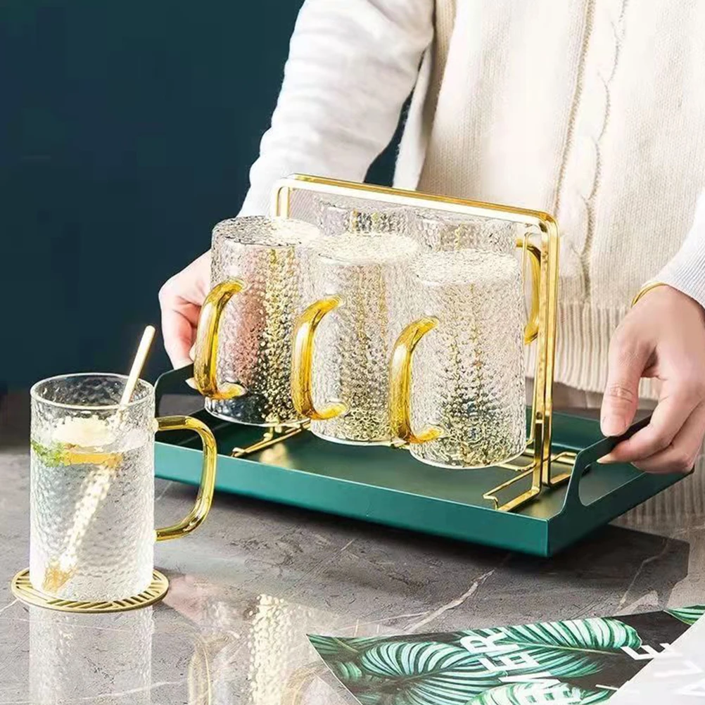 

Thickened Glass Tea Cup 300ml Compact Anti-Scald Handheld Drinking Mug Coffee Tea Office Use Glass Water Cup Beverage Mug