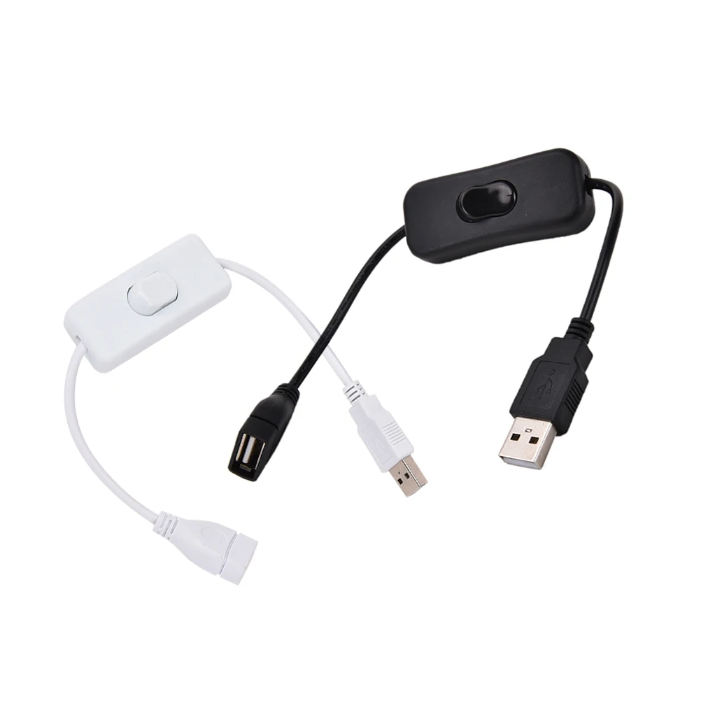 1PC Woopower Copper Material USB Cable Male to Female Switch ON OFF Cable Toggle LED Lamp Power Line 28cm