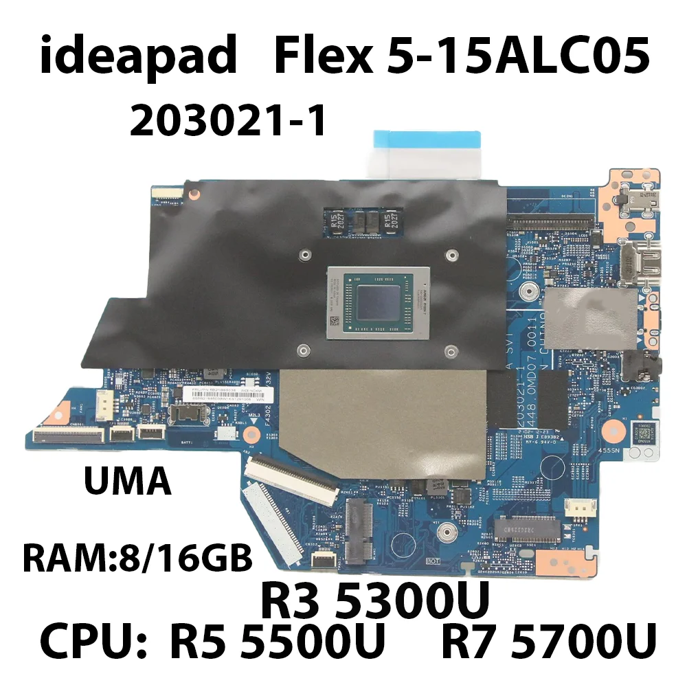 

Laptop Motherboard For Lenovo ideapad Flex 5-15ALC05 203021-1 CPU:R3 5300U R5 5500U R7 5700U RAM:8/16G FRU:5B21B85037 5B21B85038