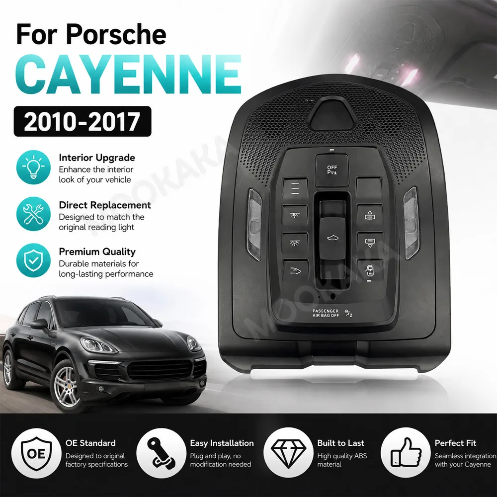 Reading Light For Porsche Cayenne 2010~2017 Direct Replacement Car Overhead Dome Map Interior Ceiling Lamp Assembly Repair Part view 5