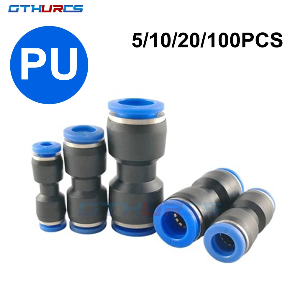 5/10/20/100Pcs Pneumatic Fittings PU Plastic Connector 4mm 6mm 8mm 10mm 12mm 14mm 16mm Pneumatic Parts Push In Straight Way