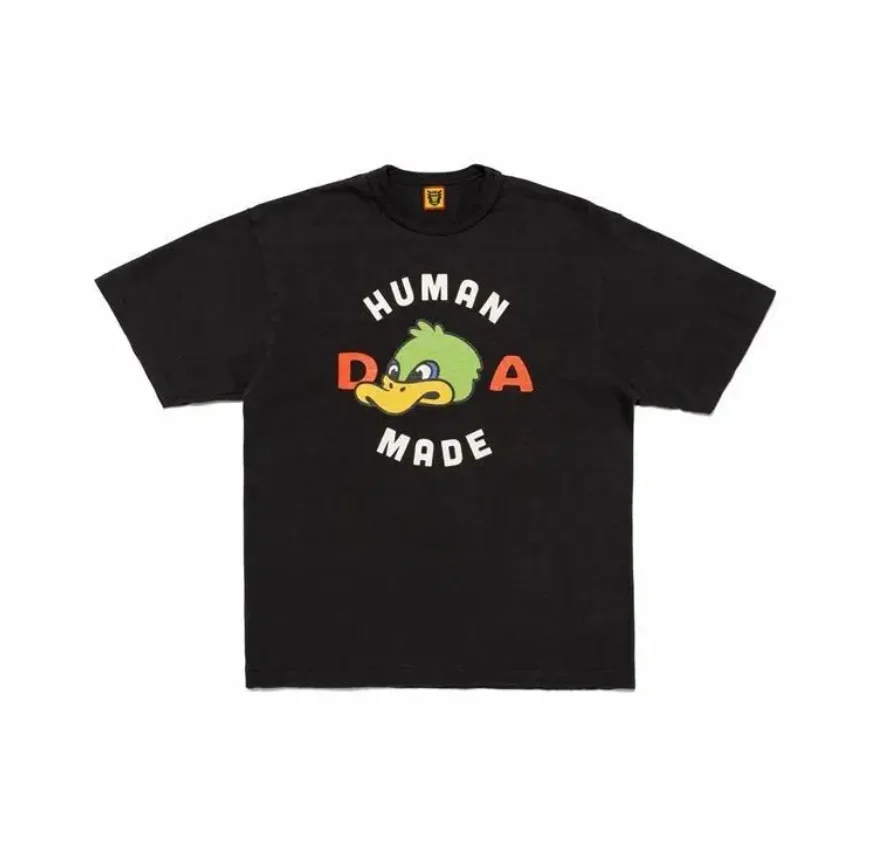 HUMAN MADE Cute Duck Printed Pure Cotton T-shirt Japanese Unisex Round Neck Short Sleeve
