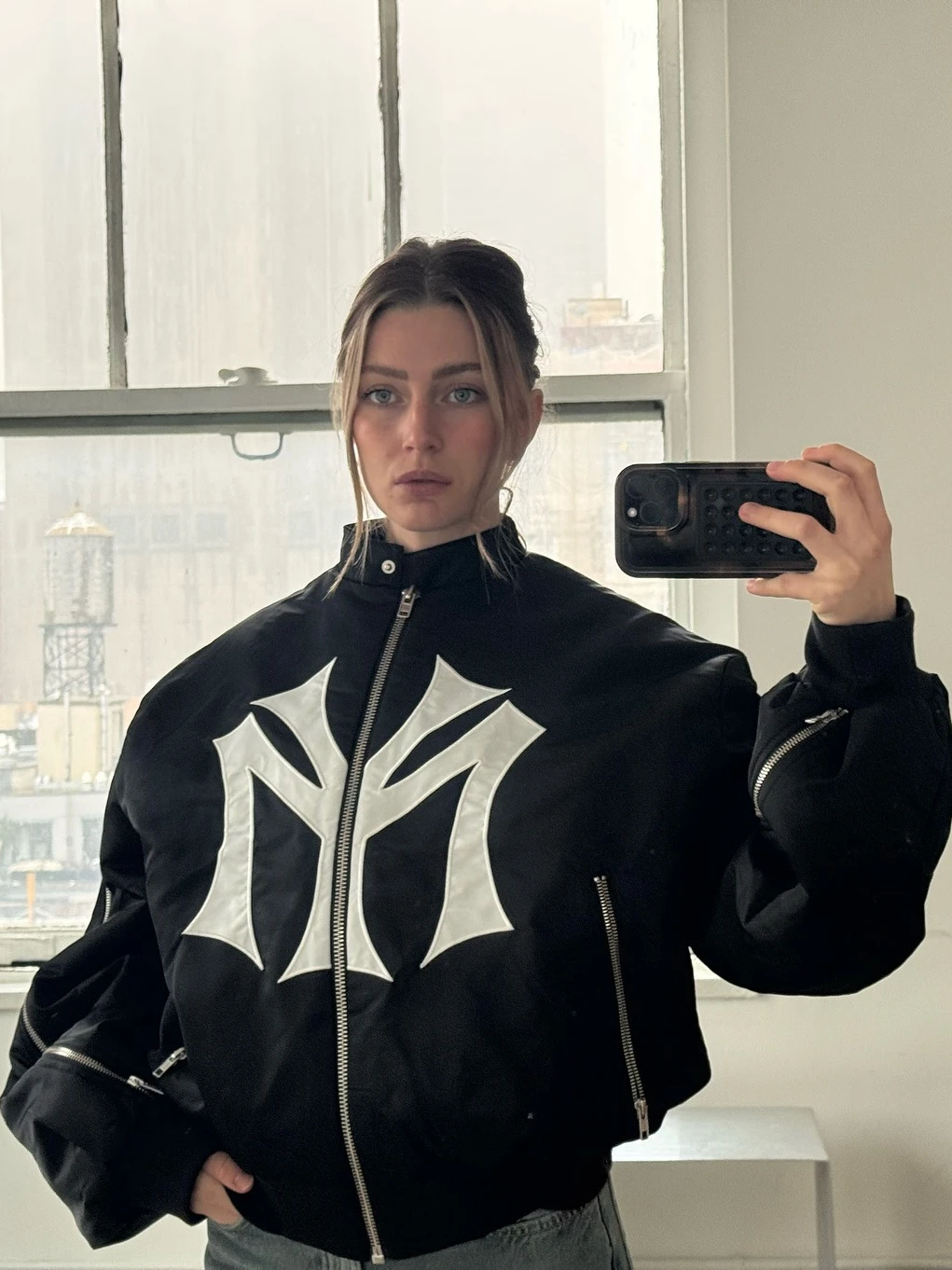 Gekropt bomberjack oversized m - Street Fashion Logo recensie en prijs
