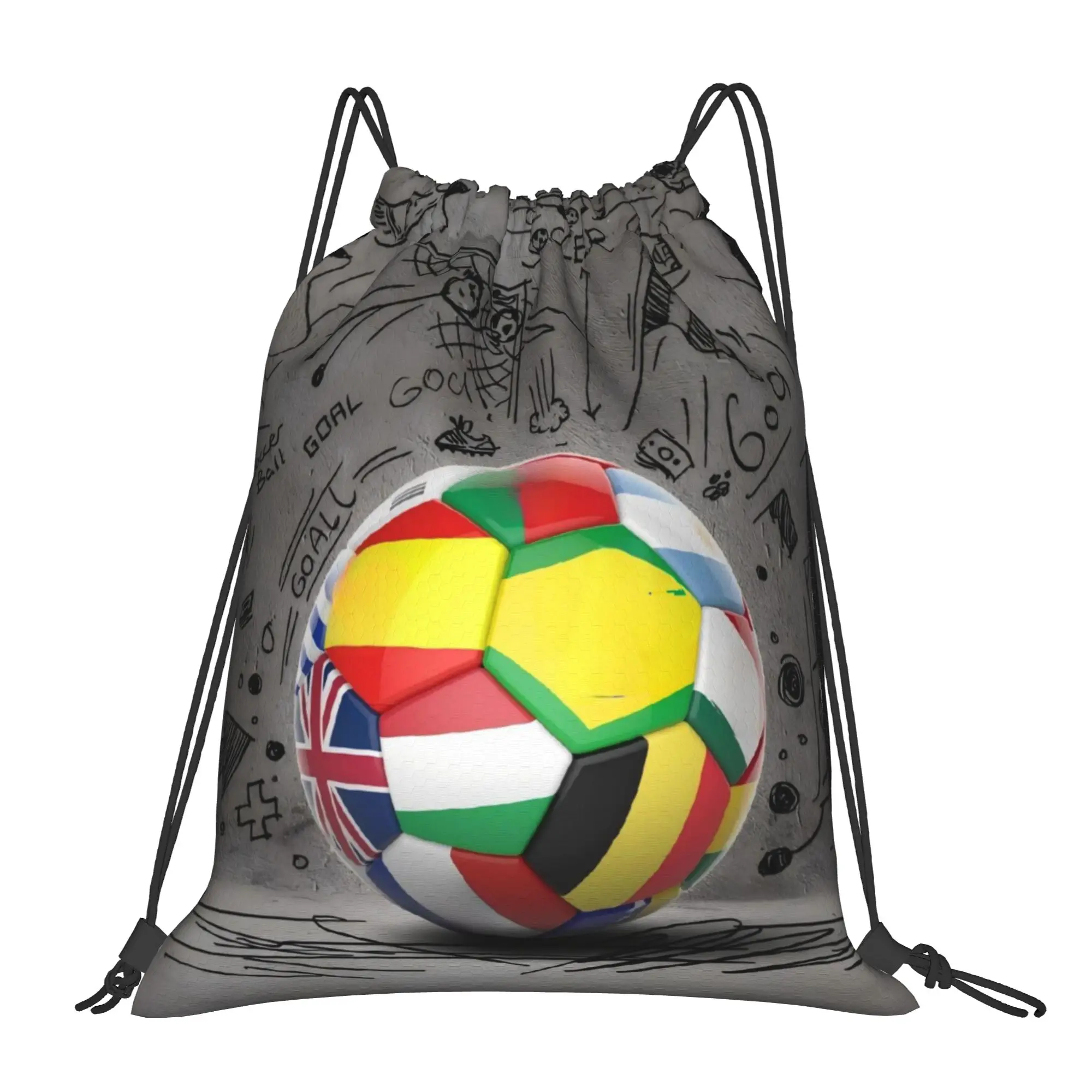 Soccer Football Fan Merch 7  Drawstring Bags Gym Unisex Storage Organize Bundle Pocket Rope Bag