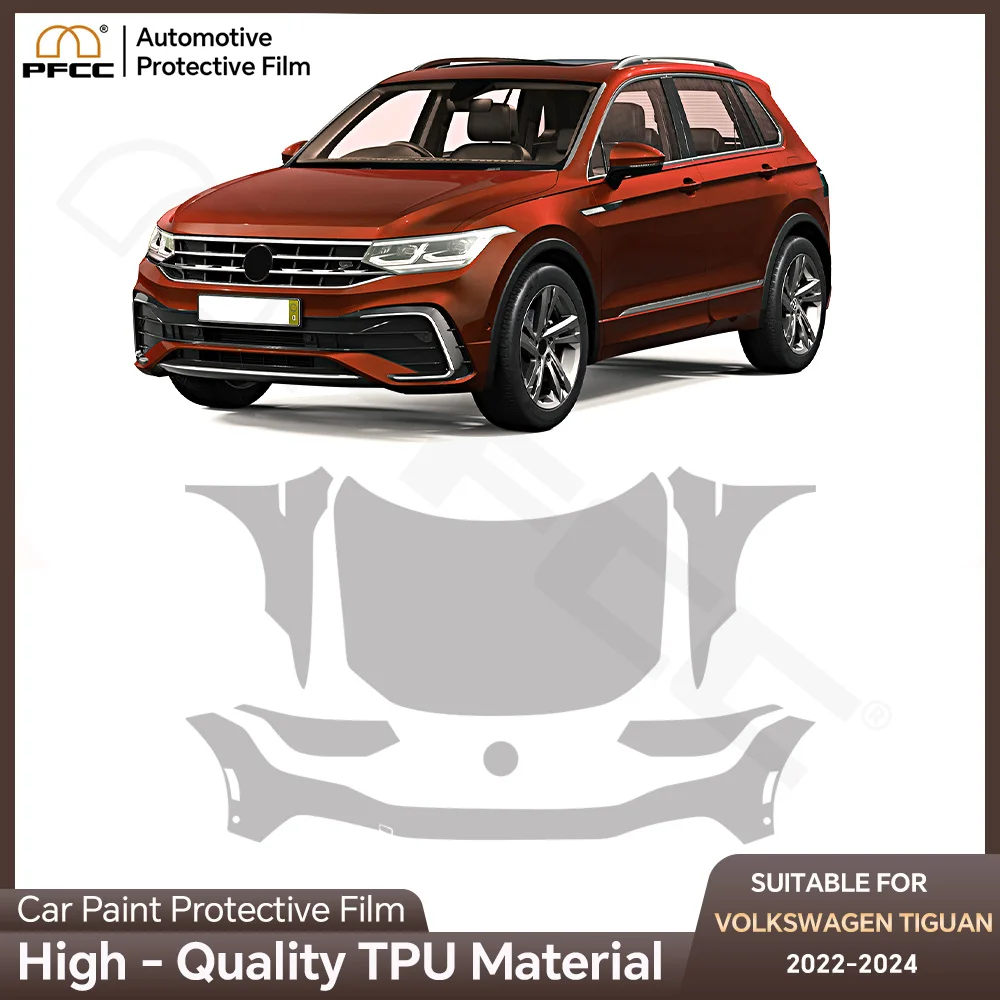 

Для Volkswagen TIGUAN 2022-2024: Защитная пленка из ТПУ (PPF) для кузова автомобиля, прозрачная, предварительно вырезанная, самоклеящаяся, устойчивая к царапинам