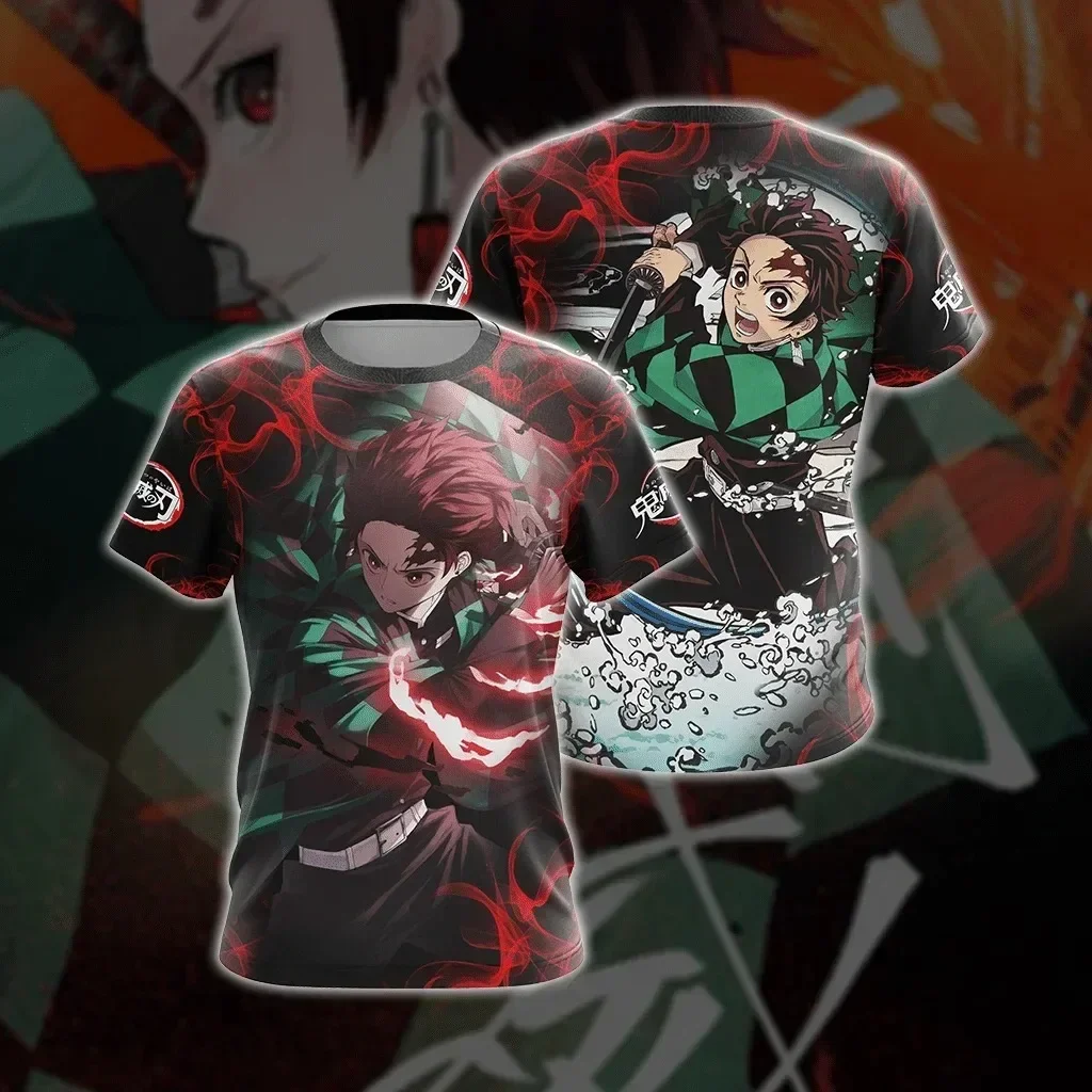 Astral Aura Tanjiro Demon Slayer T-shirt 2024 Summer Casual Men Women Tee Shirt Japanese Anime Fans Children Clothes Tops