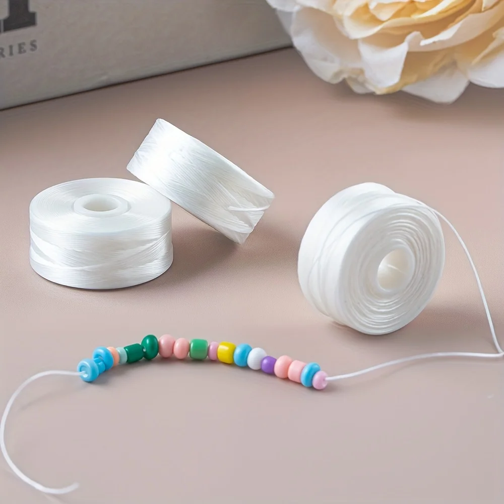 

Nylon Monocord Thread - 0.3mm Size D 64 Yards Each Non-Elastic Beading Cord for Delica Seed Beads, Kumihimo