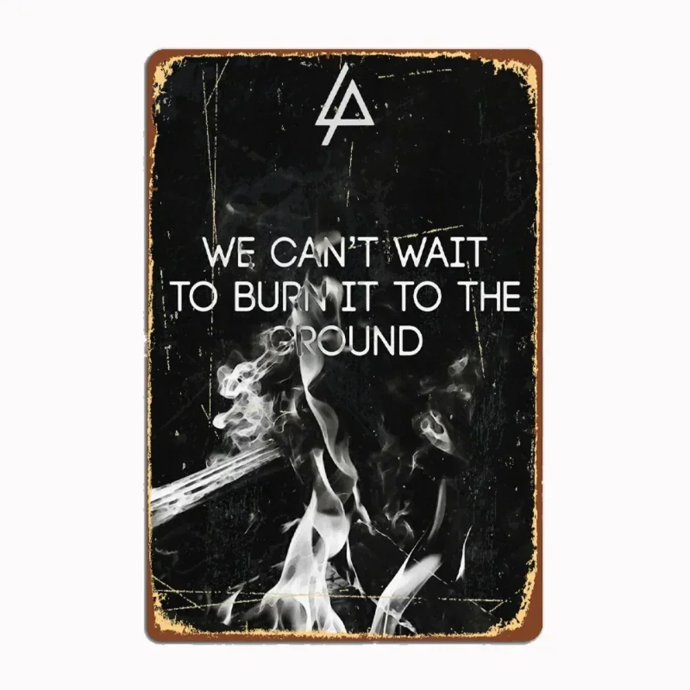 Linkin P-Park Blechschilder von MusicCharmDecor – Retro-Metallposter mit ikonischen Liedtexten und Bühnenkunst, stilvolles Design