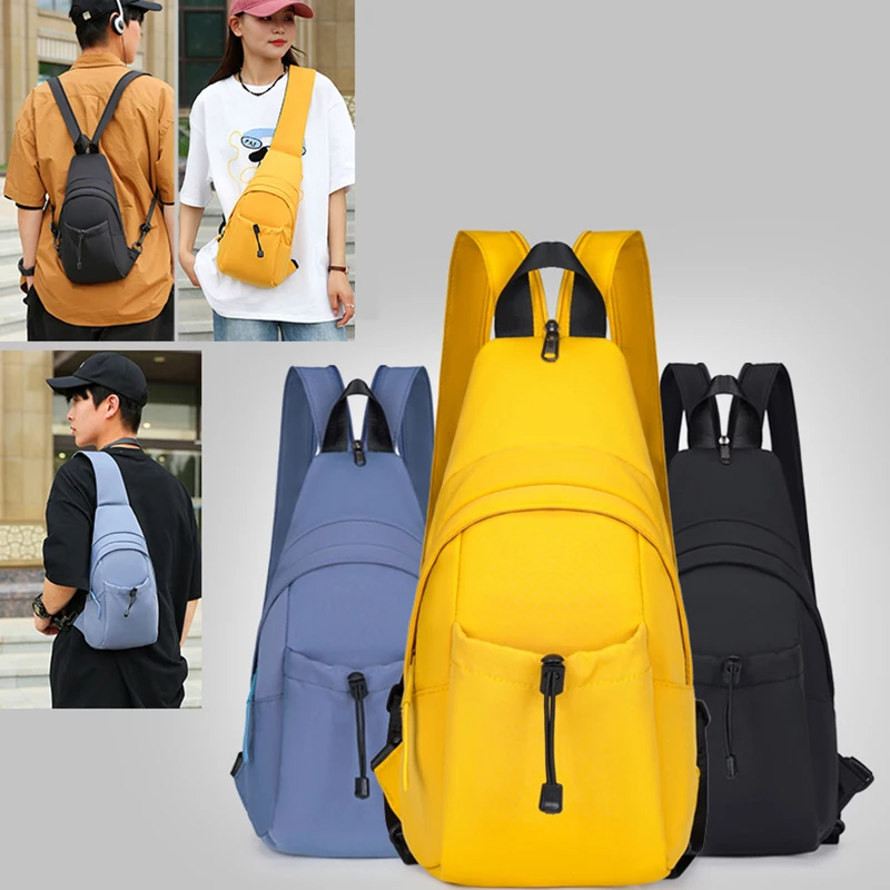 Unisex Oxford Cloth 2 in 1 Chest Bag Backpack Outdoor Leisure Men\'s Shoulder Bag Portable Crossbody Bag