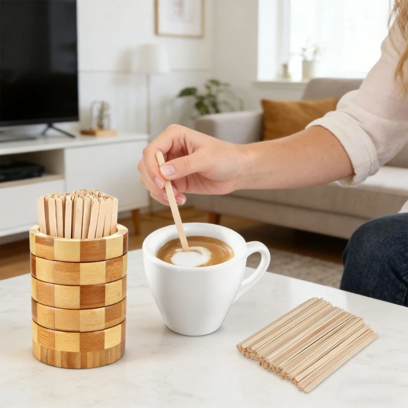 100 Natural Coffee Mixing stakes And Stand For Kitchen Counter Application HX6C