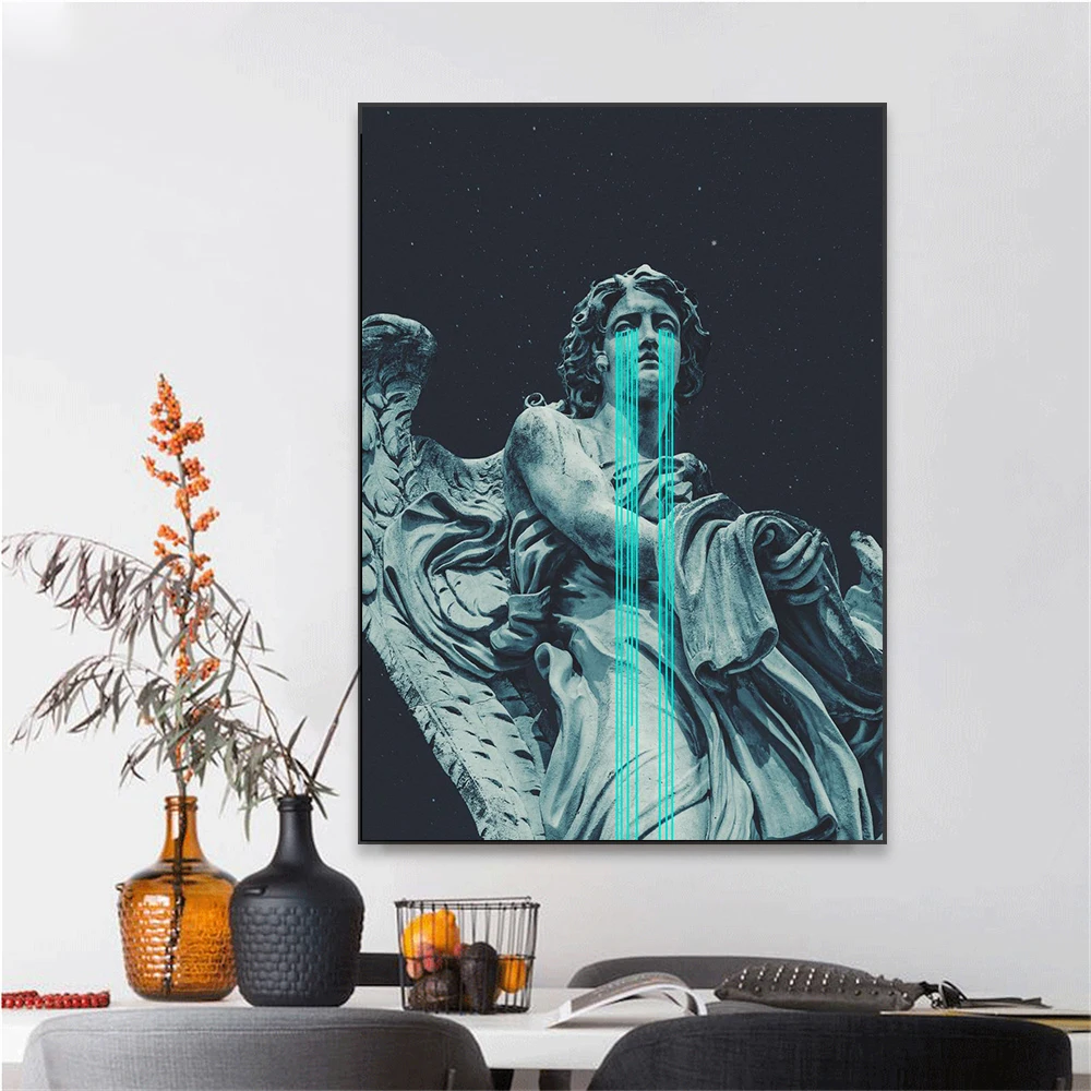 Abstract Greek God Poster Modern Greek Mythology God Statue Prints Angel Sculpture Canvas Painting Classical Art Home Decoration