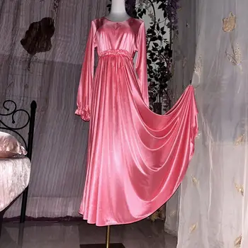 Pyjama Nuisette Femme - Fausse Soie Noire - Style Slip Robe Midi Col V - Taille M