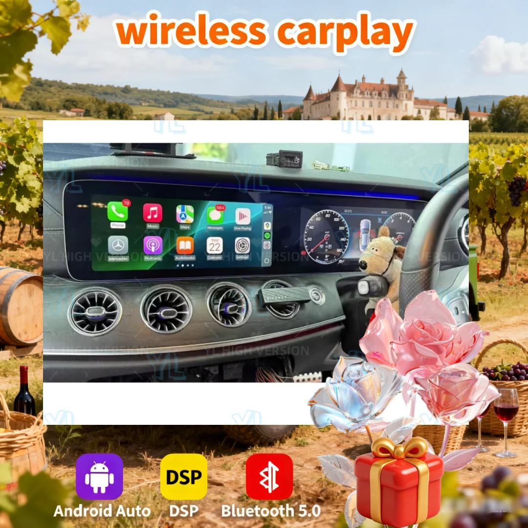 For Mercedes BENZ W213 2016 - 2019 Android 14 Car Radio Stereo Receiver Autoradio Multimedia Player GPS Navi Head Unit Screen 4G
