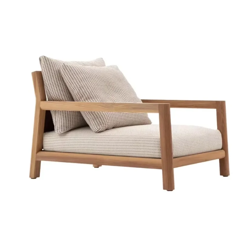 

Modern Teak Garden Sofa Set Hotel Outdoor Furniture Park Rattan Wicker Park Tables and Chairs Outside