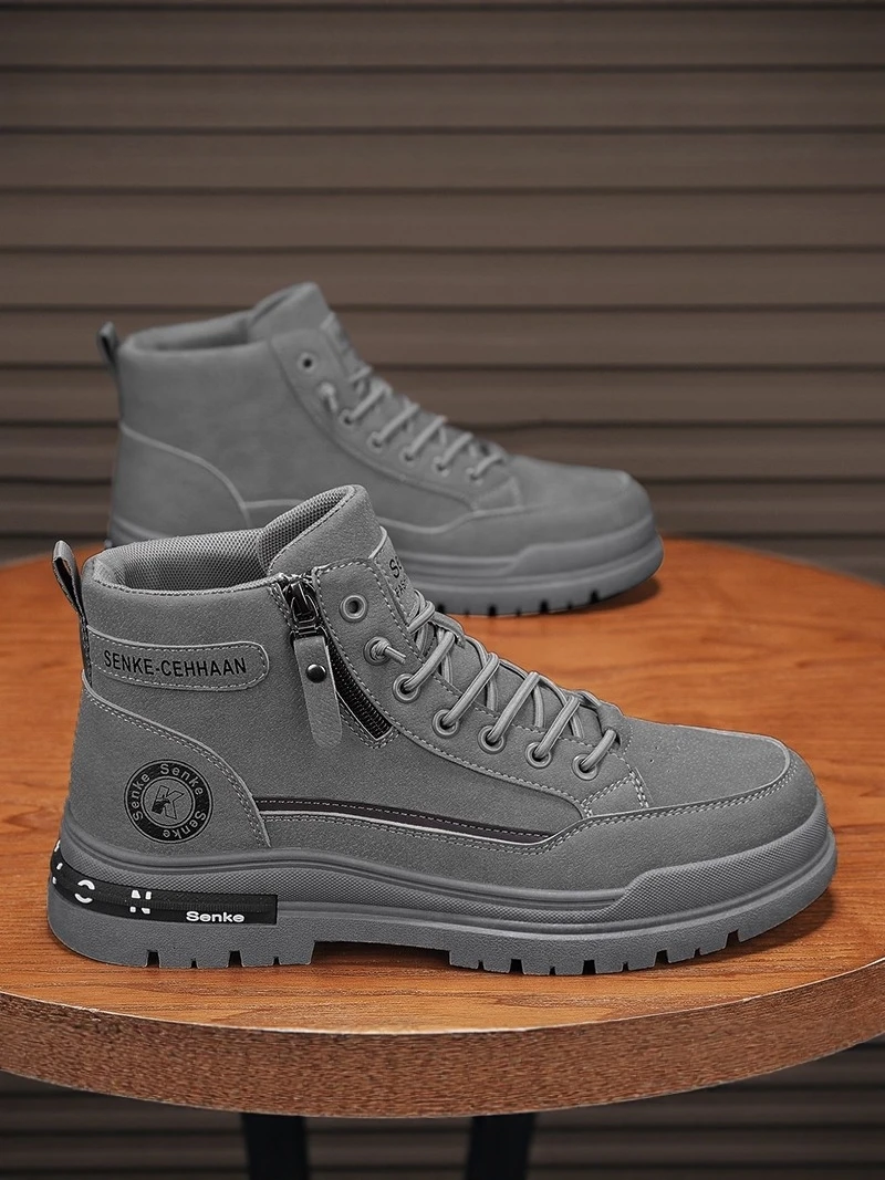 

Men's High-Top Boots Waterproof And Anti-Slip for Outdoor Climbing Workwear Casual Shoes Leisure Style round Toe