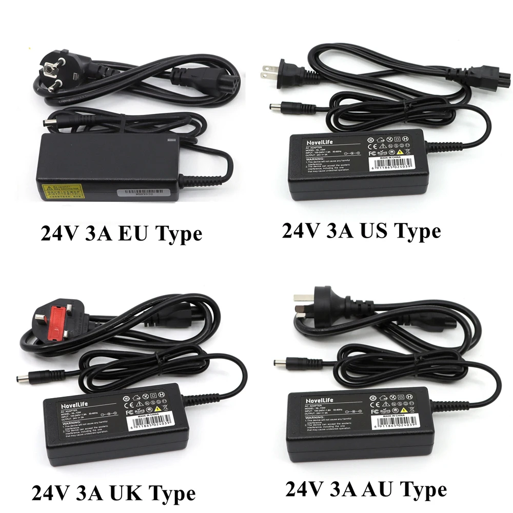 24V 3A Power Supply Adapter for TS100 SH72 TS101 Pine64 Mini Electric Soldering Iron  AC 100-240V DC5.5*2.5 Power Jack