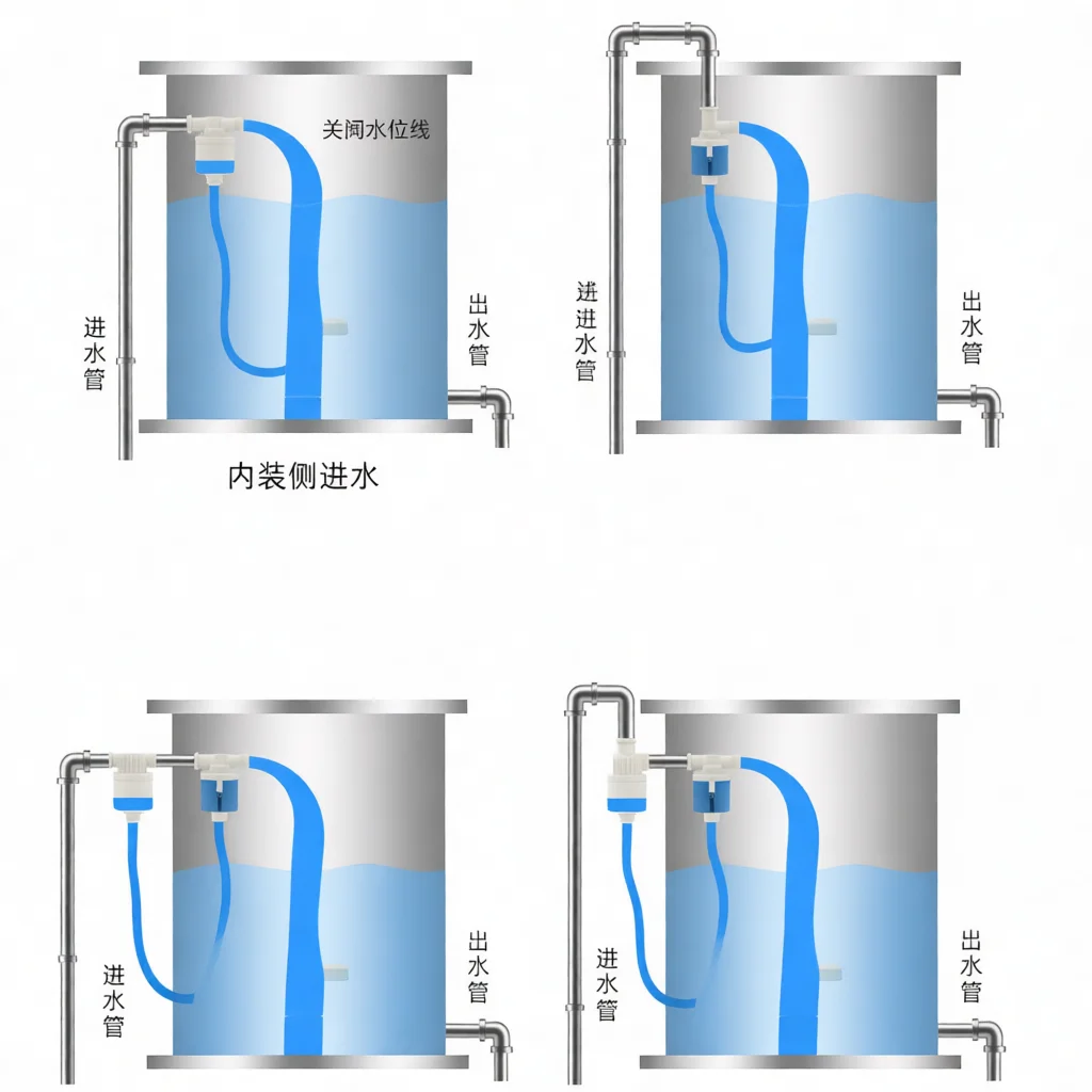 Mechanical Water Level Float Valve For Tank Tower Storage Automatic Shut Off Regulator Liquid Flow Management System