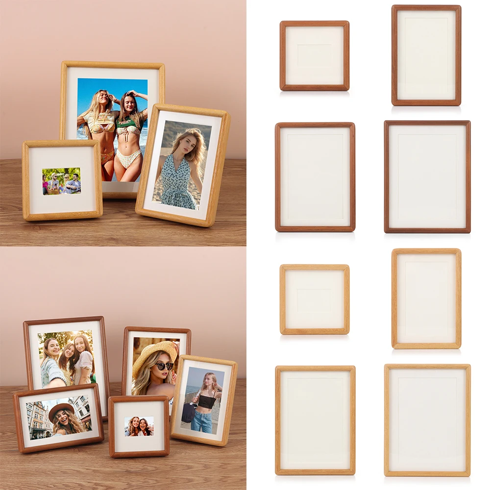 Fashion 6/7/8 Inch Black Walnut Photo Frame Simple Real Wooden Mortise Tenon Photo Frame Handmade Picture Frame