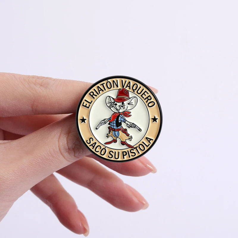 كاوبوي الجرذ شريف المينا دبابيس الكرتون الحيوان دبابيس التلبيب شارات لطيف الكلاسيكية الأطفال الموسيقى مجوهرات هدية لمحبي الأصدقاء