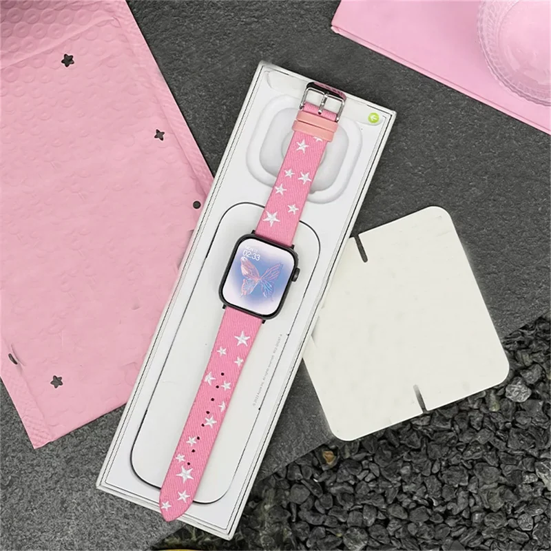 Y2K Star Cowboy Strap pour Apple Watch Band, Ultra2, 49mm, 45mm, 44mm, 41mm, 42 Correa, Retro, Hommes, Femmes, Bande pour Watch Series 9, 8, 7, SE, 6, 5, 4, 3