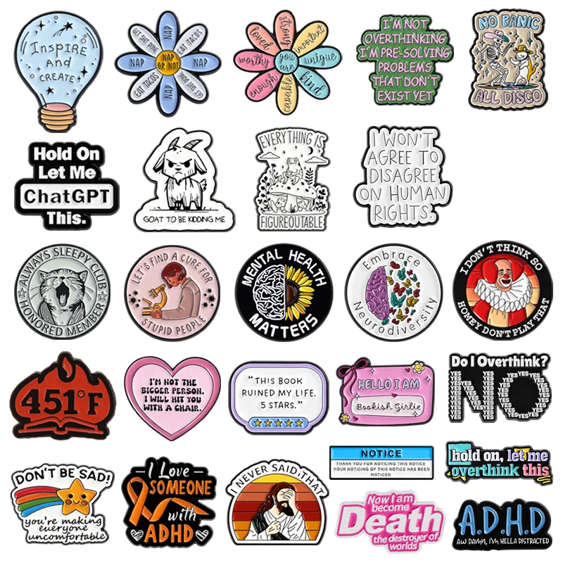 31Styles Custom Quotes Enamel Pins Inspirational Saying The Court Fantasy Novel Mental Health Brooches Lapel Badge Jewelry Gifts