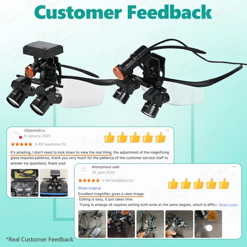 4X-6X Dental Loupes 5W Headlamp Binocular Medical Magnifier 300-600mm Pupil Adjustalbe Surgery Operation Lens Dental Equipment