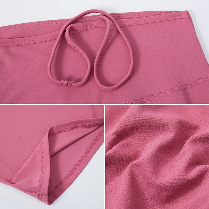 Waist Strap Cross Yoga Pants Women's Naked High Waist Micro Rage Wide Leg Pants Running Sports Fitness Yoga Clothes