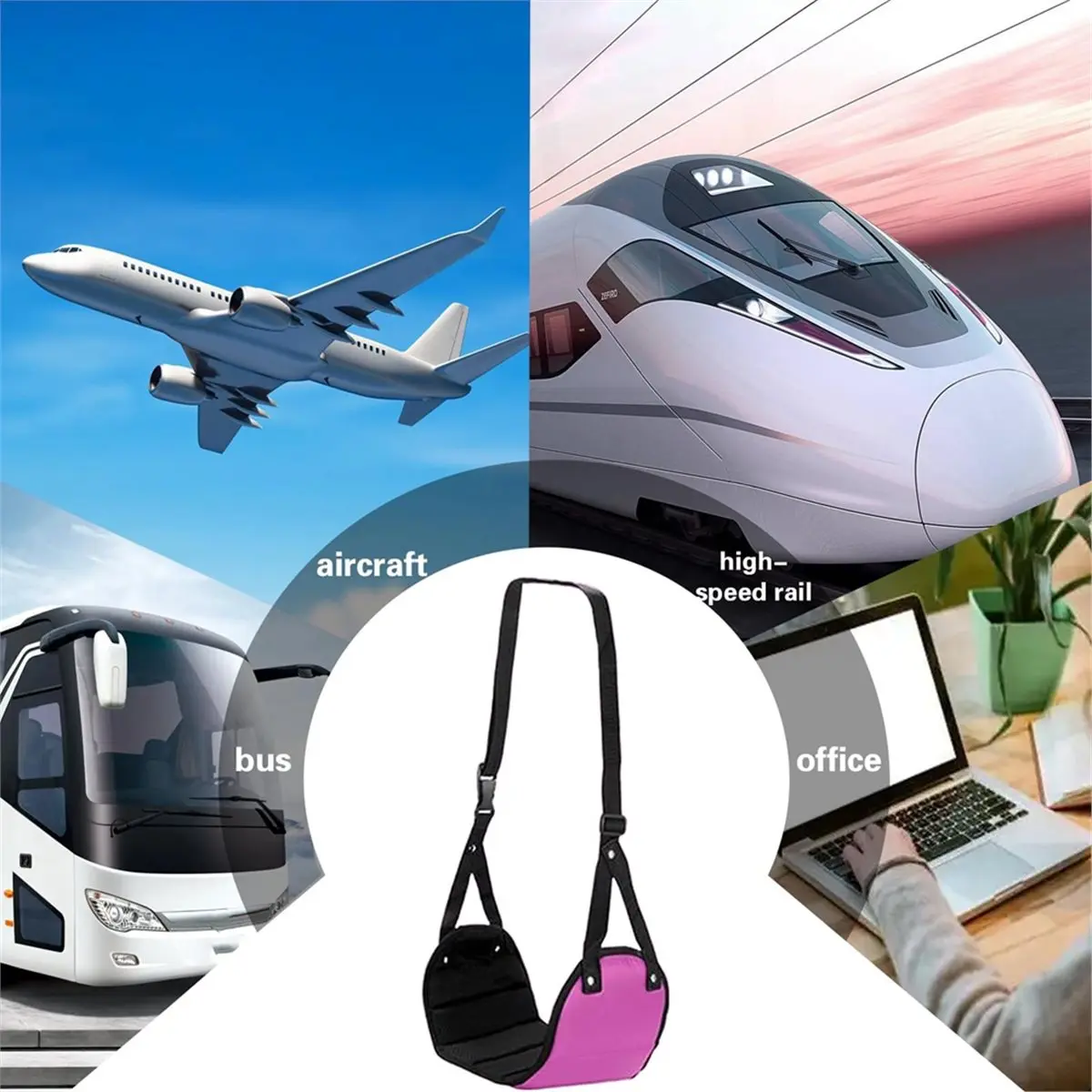 KSOL Airplane Foot Hammock to Relax Your Feet - Travel Essentials Comfy Foot Hanger Plane Footrest for Long Trip