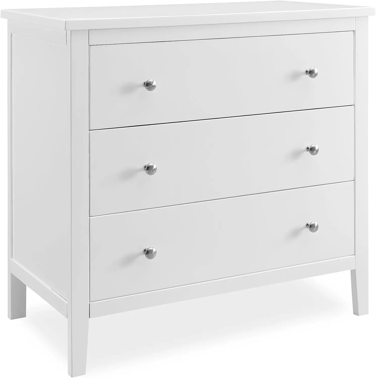 

3-Drawer Children's Dresser with Safety Interlocking System, White Finish for Versatile Storage