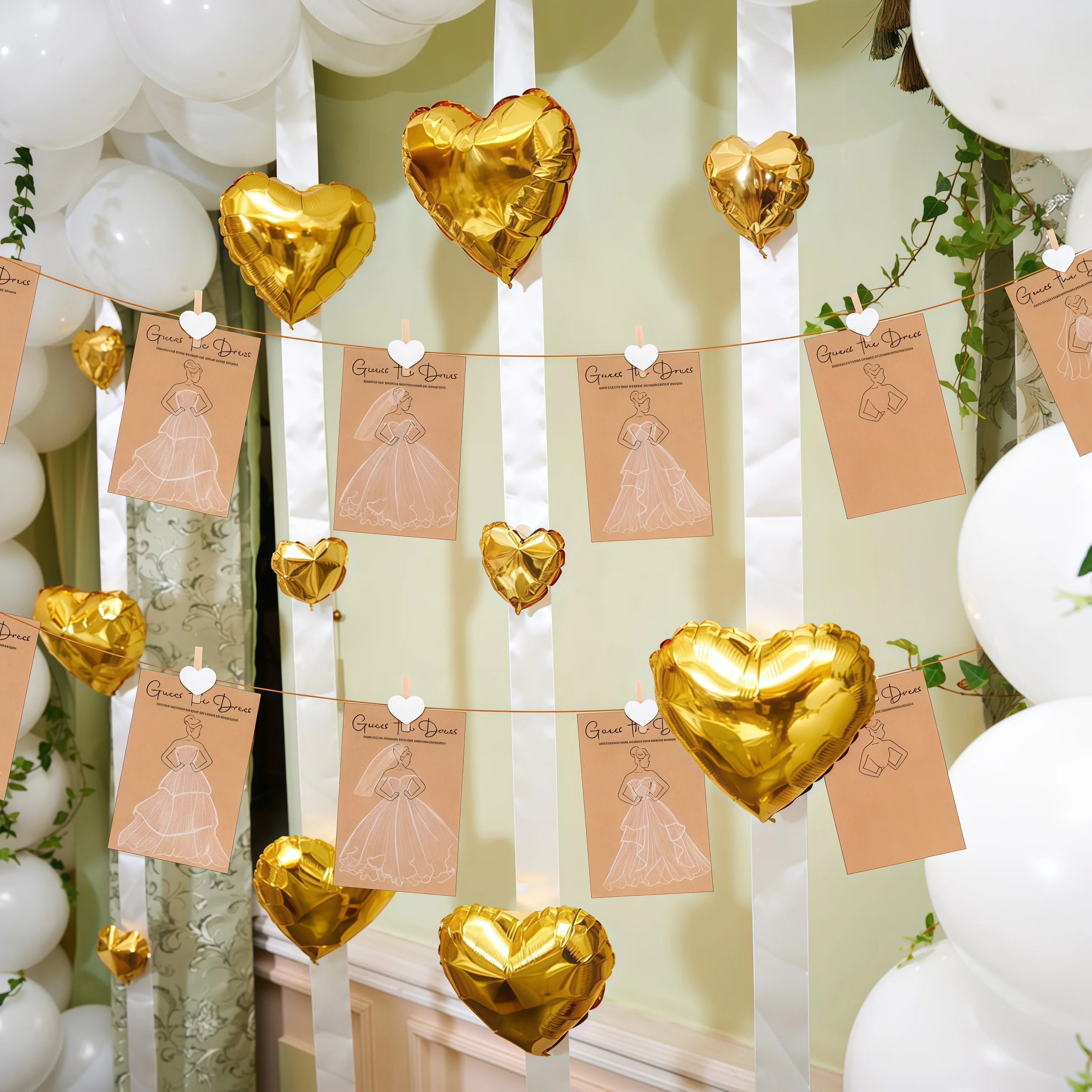 20PCS Guess The Dress Bridal Shower Games for Guests Include Cards and Pencils Fun Wedding Decorations Party Ideas Supplies - view 4