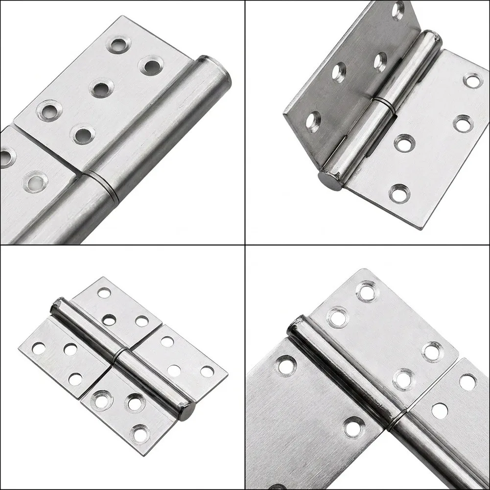 2 Pack Flag Type Stainless Steel Door Hinges for Fire Rated Wooden Bathroom and Aluminum Doors with Mounting Kit