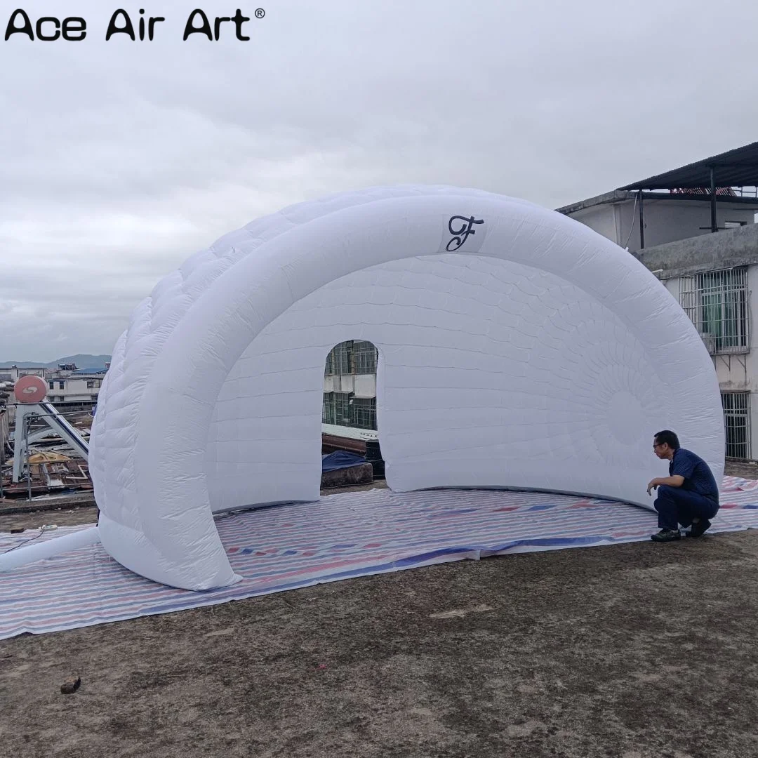 Cúpula inflável gigante da barraca ao ar livre, barraca inflável do casamento para festas e eventos, meia cúpula inflável brilhante da barraca da luna