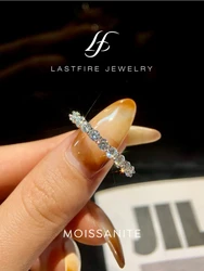 Real 2.2ct-7ct D Color Moissanite Diamond Rings for Women Fine Jewelry 925 Sterling Sliver Eternity Band Wedding Engagement Ring