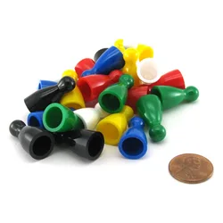 90 Pieces 25*13mm Plastic Pawn Chess Pieces for Board Games Chessman Supplement Pack, Tabletop Markers, Arts and Crafts 6 Colors