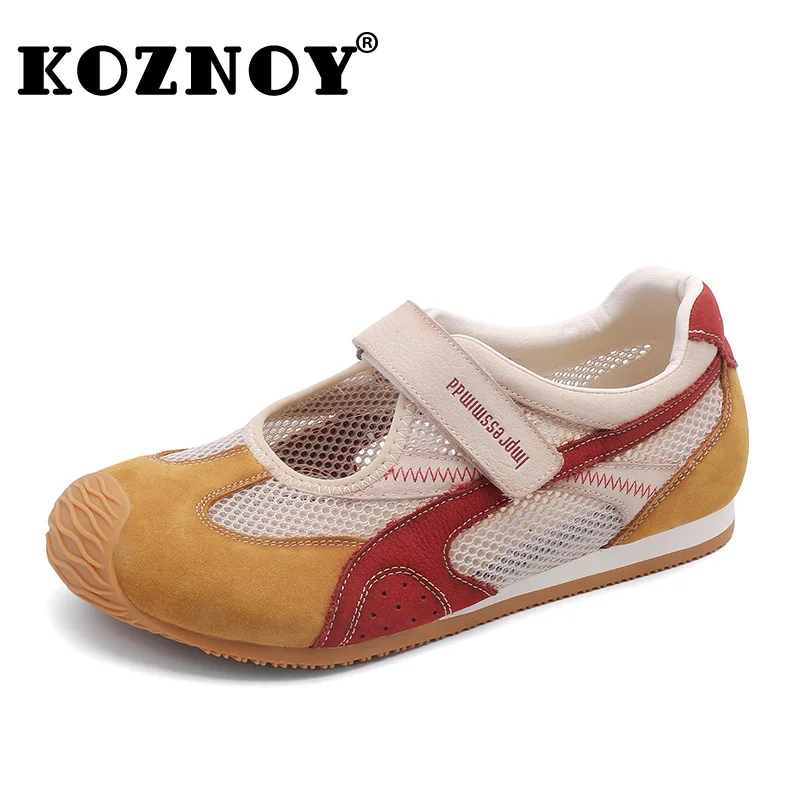 

Koznoy/лоферы из натуральной кожи Air Mrsh, сандалии-лоферы на плоской подошве, женские удобные вулканизированные кроссовки на массивном каблуке с крючками, летняя обувь