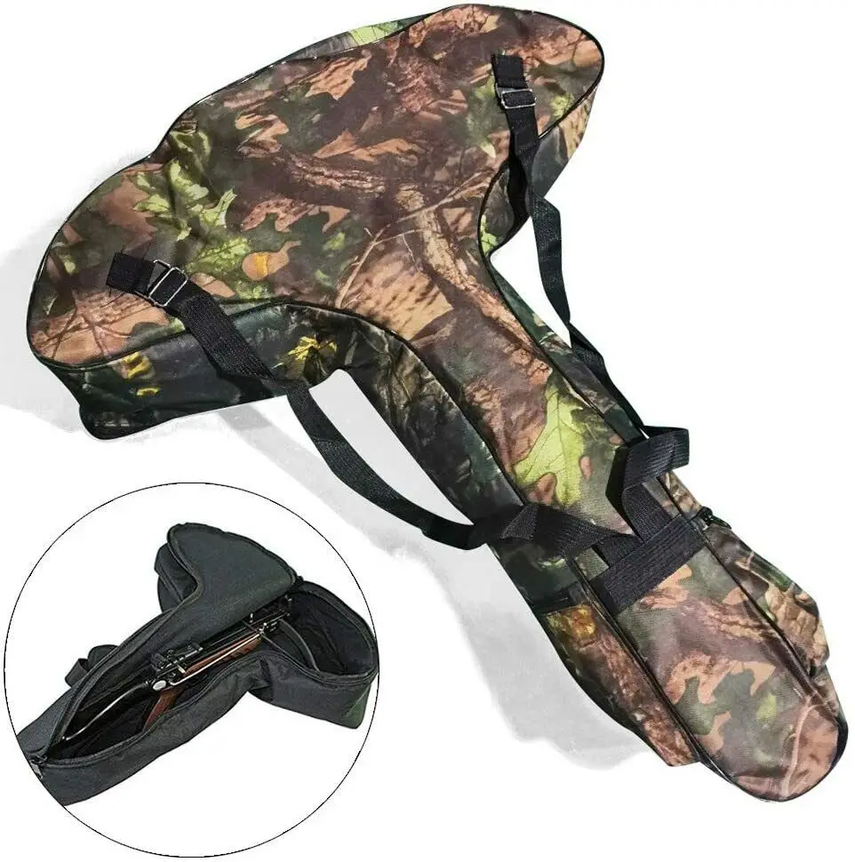 Portable Lightweight Crossbow Bags T Shaped Crossbow Bag Case Backpack Canvas Pouch for Crossbow Hunting Shooting