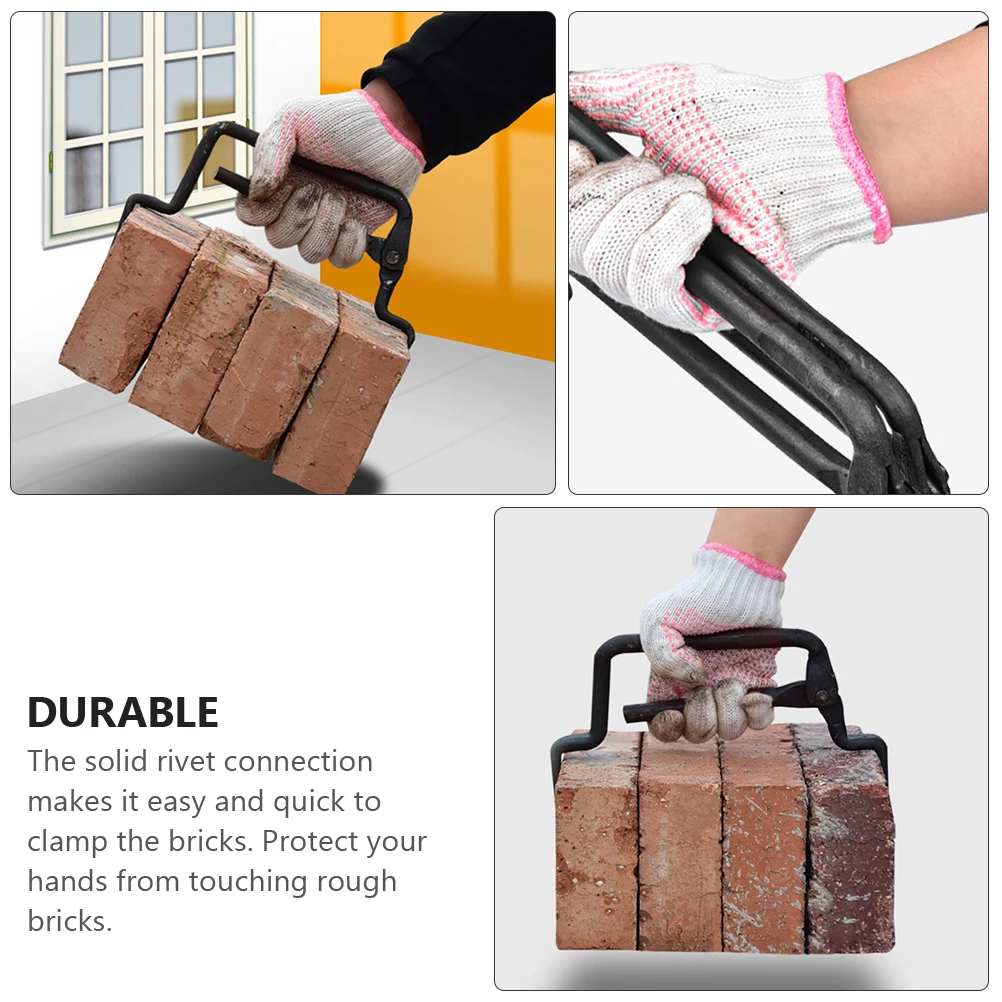 

Brick-moving Tool Durable Forged Spring Steel Clamps Construction Pliers Lifting Tool Protective Design Solid Rivet Connection