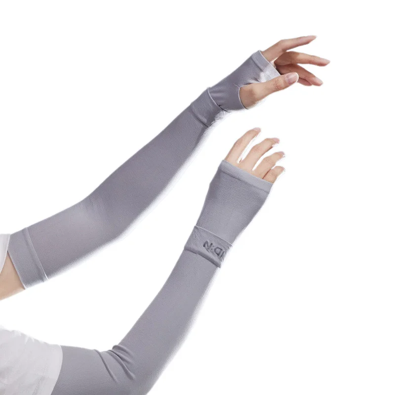 Summer Ice Silk Long Sleeves Anti-Sunburn Arm Cover Men Women Cuff New Cool Hand Sleeves Anti-UV Cycling Arm Sleeve Fingerless