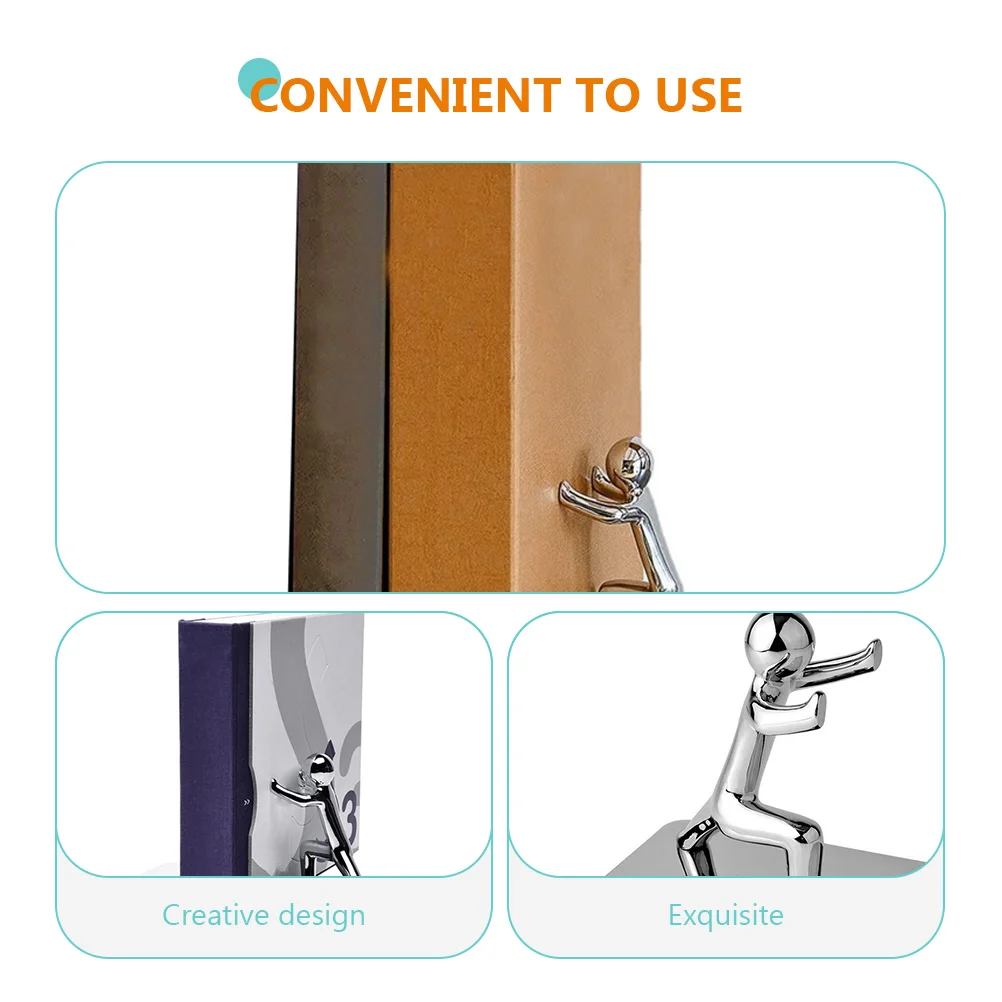 Creative Bookshelf Stand Limiter for Ends Shelves Bookends Supports Heavy Office