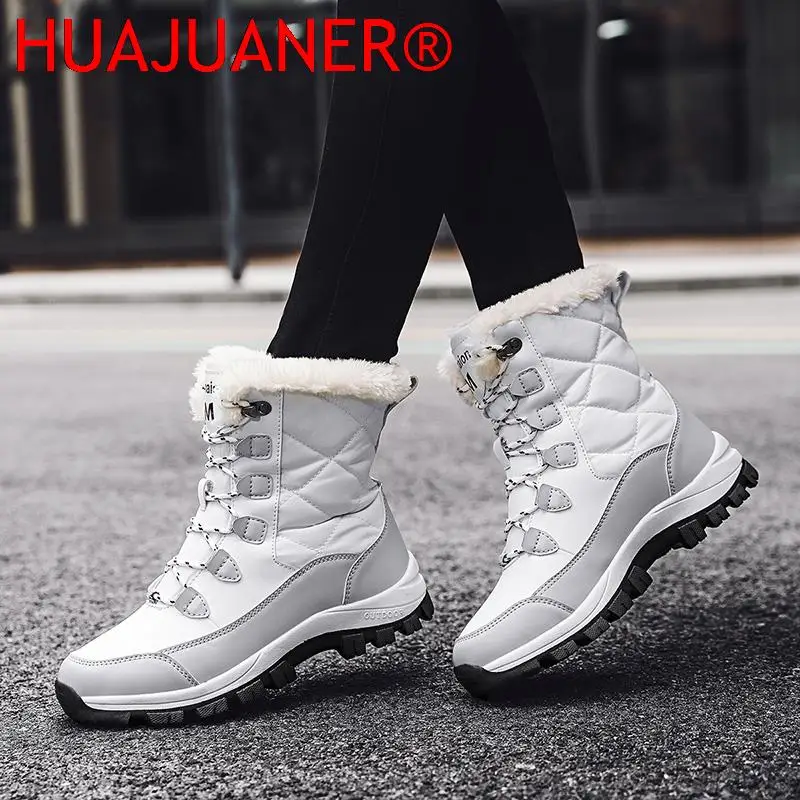 Women Boots 2025 New Winter Boots With Platform Shoes Snow Botas De Mujer Waterproof High Heels Ankle Boots Female Women Shoes