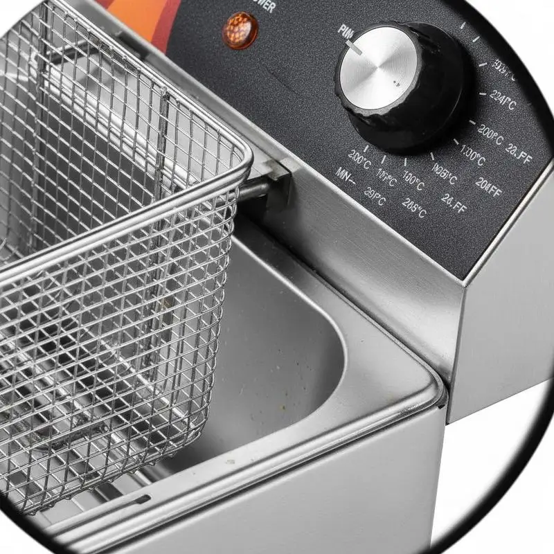 Tabletop Frying Machine 12Qt / 11.5L For Restaurant Home Kitchen Catering 1750W Single Basket Height-Adjustable Feet Temperature Control Overheat Protection Professional Culinary Equipment Food Preparation Tool Heavy Duty Construction 12.6 x 11 x 11. view 5