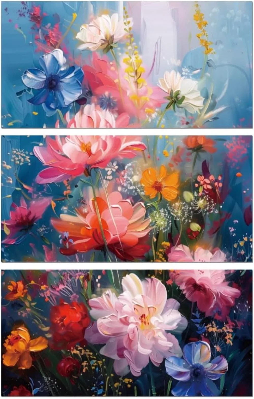 

Наклейки-переводки для декора мебели 6 "x 12" 3 шт. ретро красочные цветы водостойкие УФ DTF переводные наклейки наклейки