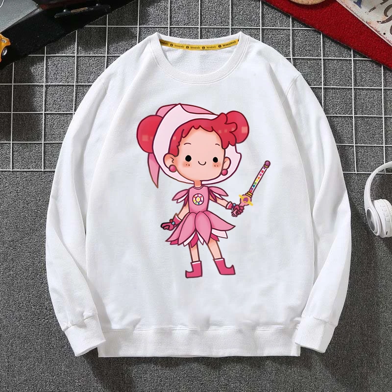 Ojamajo Doremi Magical  Hoodies Spring Autumn Male Casual Hoodies Sweatshirts Men's White Color Hoodies Sweatshirt Tops